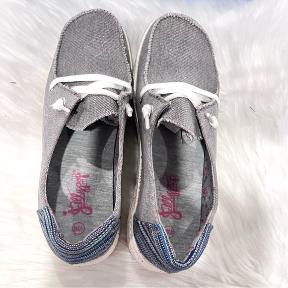 Jellypop Women's Comfort Carter Gray/Blue Canvas Slip On Loafer Shoes - Picture 6 of 7